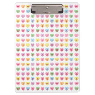 Girly cute fun custom conversation hearts pattern  clipboard