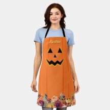 Girly Cute Jack O' Lantern Pumpkin Fall Floral
