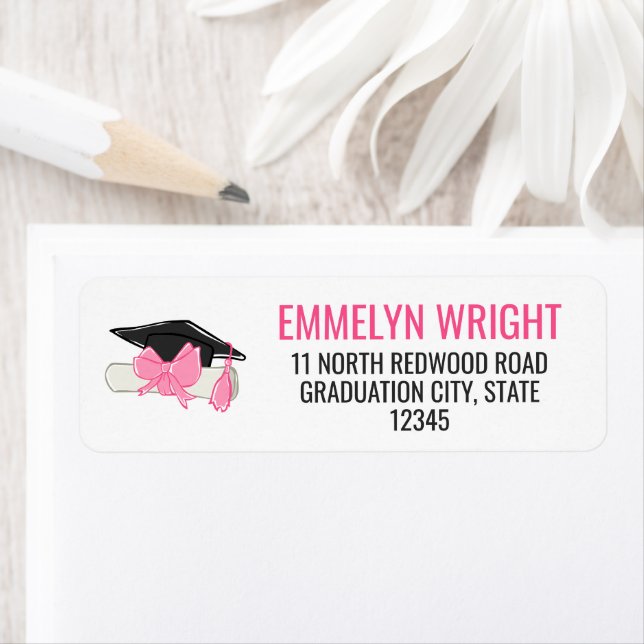 Girly Cute Pink Bow Diploma Graduation (Insitu)