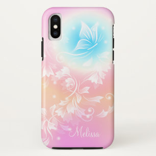 Girly Cute Pink Floral Monogram Case-Mate iPhone Case