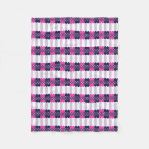 Girly Cute Purple and Pink Pattern Fleece Blanket