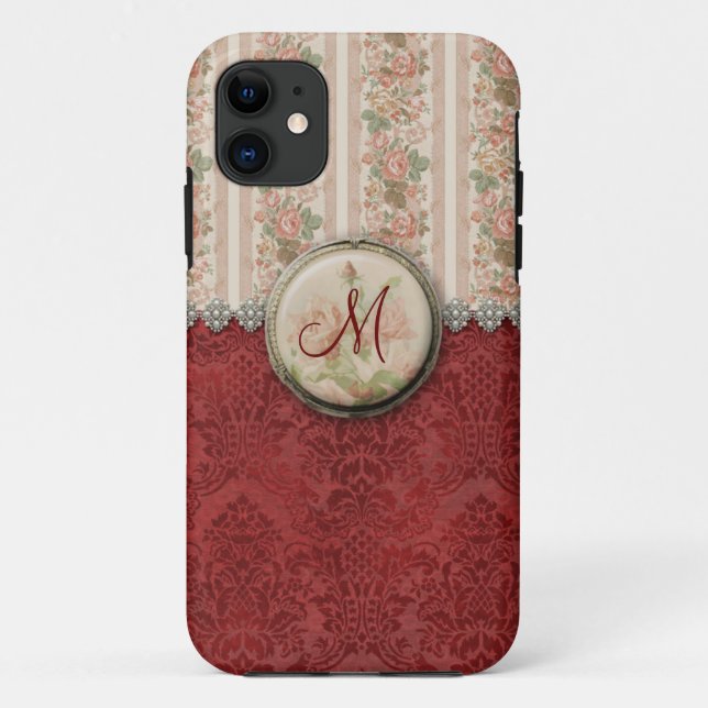 Girly Damask Monogram iPhone 5 Case (Back)