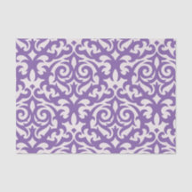 Girly Damask purple & white Swirly