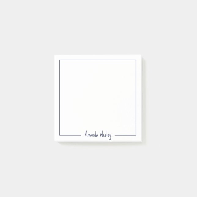 Girly Dark Purple Monogram Full Name Post-it Notes (Front)