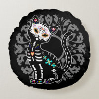 Girly Day of the Dead cute cat custom monogram