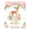 Girly Deer Baby Shower Pink Floral Welcome Sign