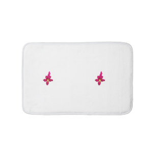 Girly Design, Light Gold, Purplish Red Bath Mat