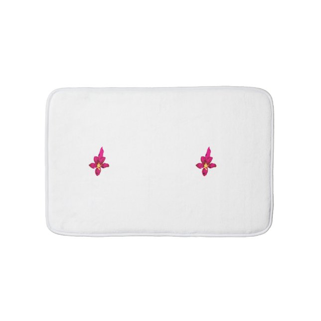 Girly Design, Light Gold, Purplish Red Bath Mat (Front)