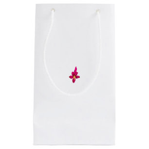 Girly Design, Light Gold, Purplish Red Small Gift Bag