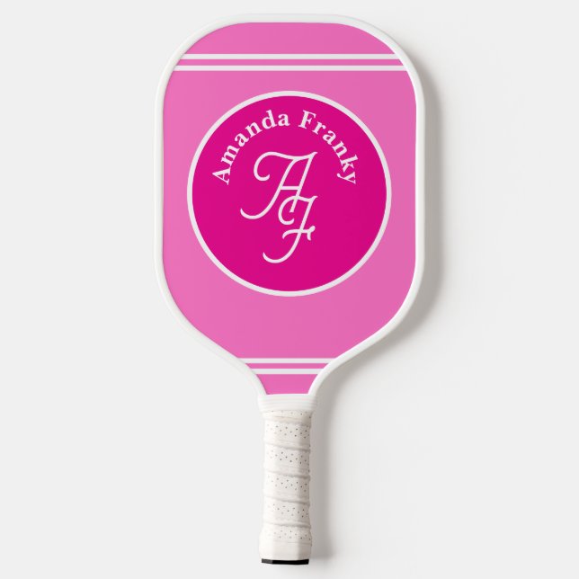 girly design pinky personalised pickleball paddle (Back)