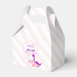 Girly Dinosaur Pink Birthday Party Favour Box