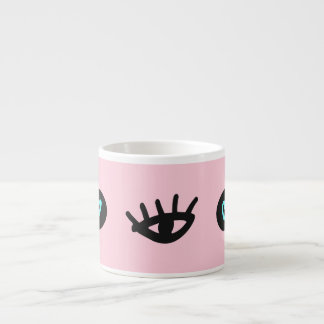 Girly Doodle: Eyes Hearts Seamless. Espresso Cup