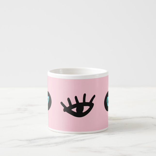 Girly Doodle: Eyes Hearts Seamless. Espresso Cup (Front)