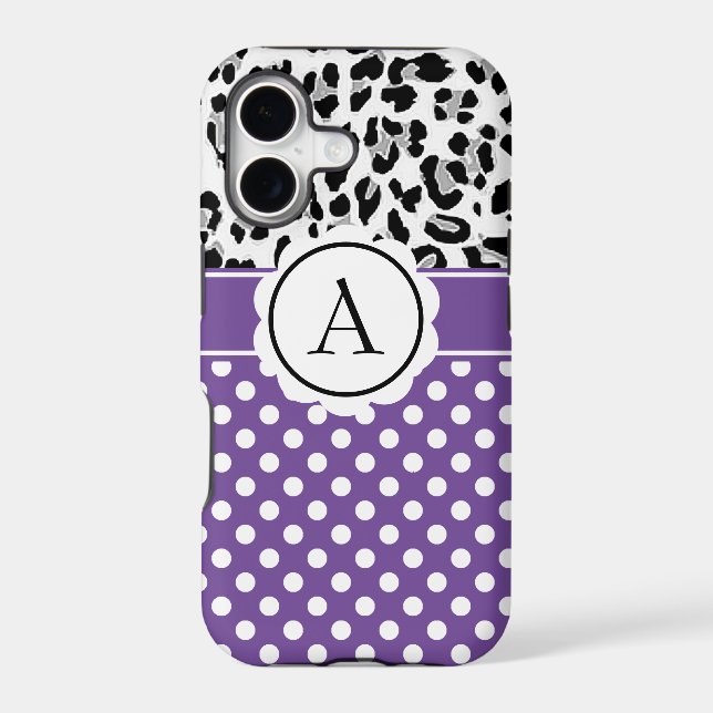 Girly dots and animals print monogram  Case-Mate i (Back)
