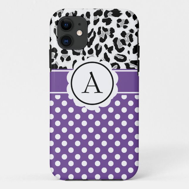 Girly dots and animals print monogram  Case-Mate i iPhone Case (Back)