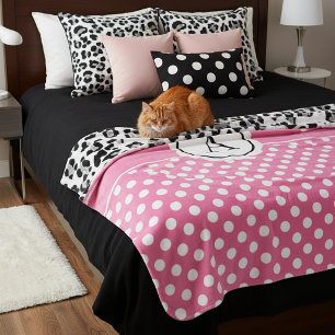 Girly dots and animals print monogram  sherpa blanket