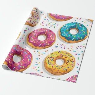 Girly Doughnut Pattern Wrapping Paper
