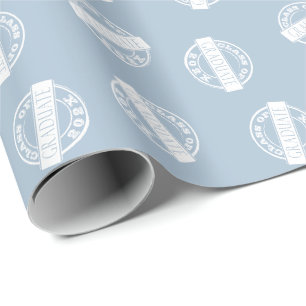 Girly Dusty Blue Grad Graduate Class Year Wrapping Paper