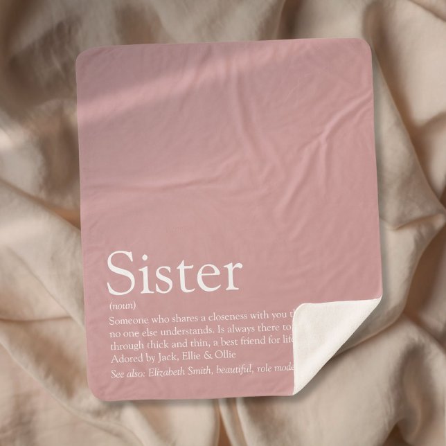 Girly Dusty Rose Pink Fun Sister Definition Sherpa Blanket (Girly Dusty Rose Pink Fun Sister Definition Sherpa Blanket)