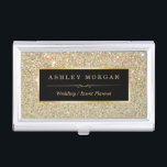 Girly Elegant Gold Glitter Sparkles Pattern Business Card Holder<br><div class="desc">================= ABOUT THIS DESIGN ================= Girly Elegant Gold Glitter Sparkles Pattern Business Card Holder. (1) All text style, colours, sizes can be modified to fit your needs. (2) If you need any customisation or matching items, please contact me. (3) You can find matching products (e.g. Business Card, Appointment Card, Flyer,...</div>