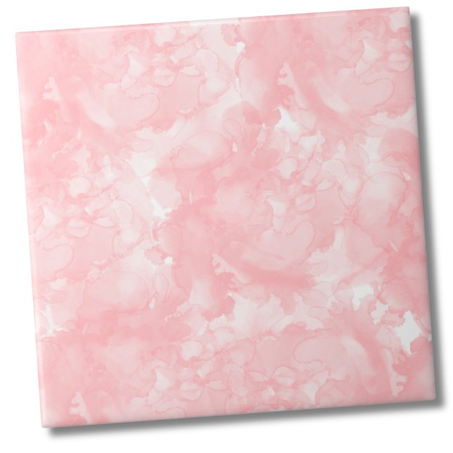 Girly Elegant Pink Tile (Simple Modern Aesthetic Elegant Pink Watercolor ceramic tile)