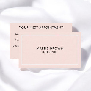 Girly Elegant Professional Blush Pink Appointment Card