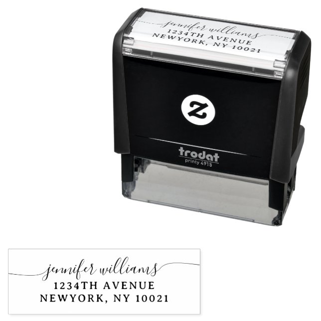 Girly Elegant Script Typograaphy Self-inking Stamp (In Situ)