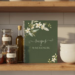 Girly Elegant Wildflower Greenery Botanical Recipe Notebook<br><div class="desc">Girly Elegant Wildflower Greenery Botanical Recipe Notebook featuring our lovely sage and cream wildflowers and modern typography. Easy to customise with your information for a simply elegant recipe binder. Please contact us at cedarandstring@gmail.com if you need assistance with the design or matching products.</div>