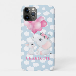 Girly Elephant And Bunny with Flowers and Balloon Case-Mate iPhone Case