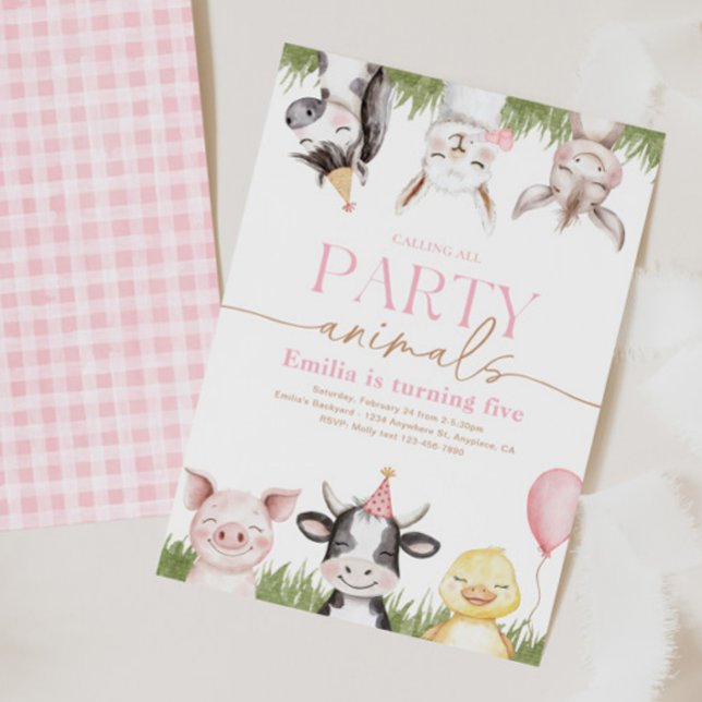 Girly Farm Birthday Invitations (Creator Uploaded)
