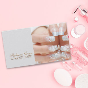 girly fashion beauty nail artist nail salon business card
