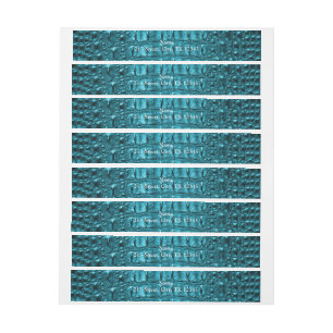 girly fashion turquoise blue Alligator Leather Wraparound Address Label