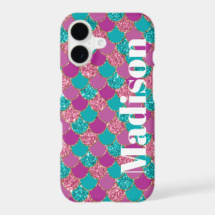 Girly Faux Glitter Mermaid Scales Pattern Case-Mat