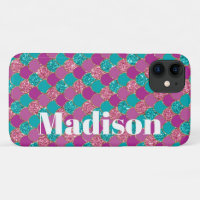 Girly Faux Glitter Mermaid Scales Pattern Case-Mat