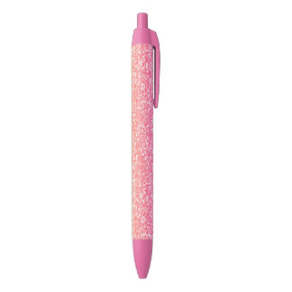 Girly Faux Pink Glitter Custom Black Ink Pen