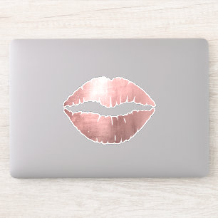 Girly Faux Rose Gold Ombre Foil Lipstick Kiss