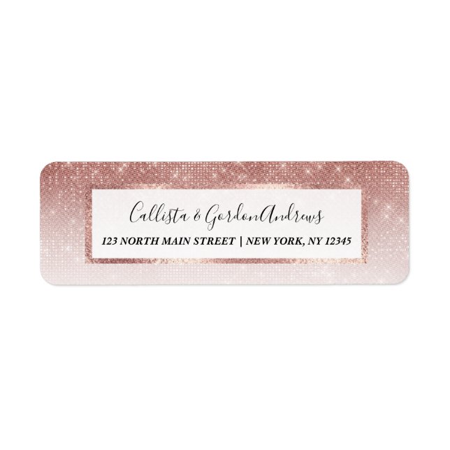 Girly Faux Rose Gold Sequin Glitter White Ombre (Front)