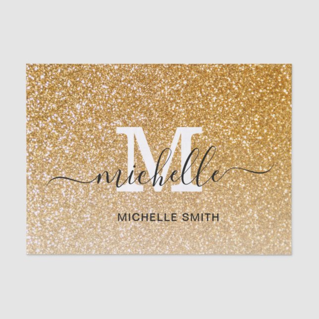 Girly Feminine Chic Monogram Monogrammed Script  Tissue Paper (Front)