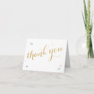 Girly First Birthday Thank You Card