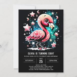 Girly Flamingo Custom Birthday Invitation