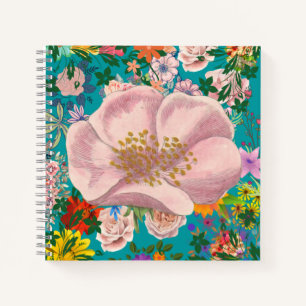 Girly floral diary notebook