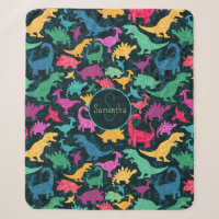 Girly Floral Dinosaur Silhouette Girls