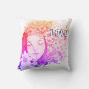 Girly Floral love power Cushion