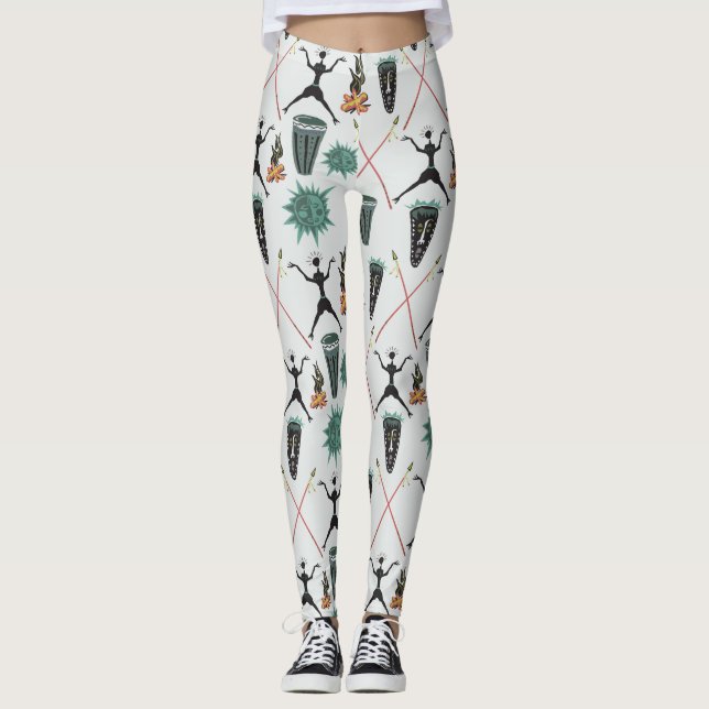 Girly Floral Pattern Leggings (Front)
