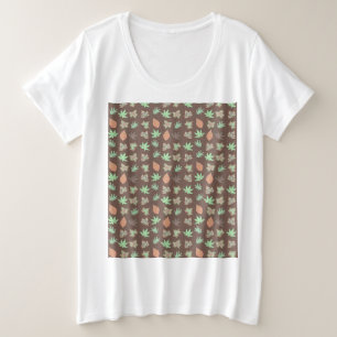 Girly Floral Pattern Plus Size T-Shirt