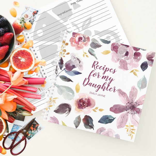 Girly Floral Recipes for My Daughter Keepsake Notebook (Creator Uploaded)