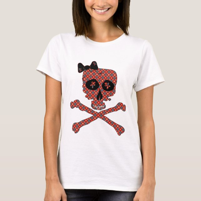 Girly Floral Skull T-Shirt (Front)