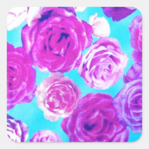 Girly Floral Square Sticker
