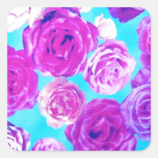 Girly Floral Square Sticker