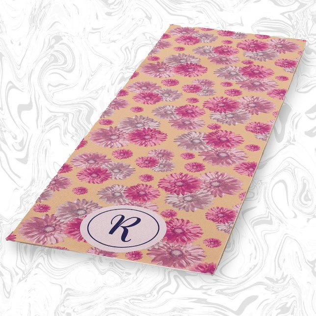 Girly Floral With Modern Pastel Flowers Gym Yoga Mat (Creator Uploaded)